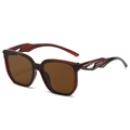 Sportieve bruine zonnebril met holle pootjes en UV-bescherming voor outdoor fietsen - Thee Frame Thee Lenzen