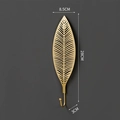 Golden Nordic leaf-shaped iron wall hook, measuring 28cm in length for home decor - Style E/Long Feather