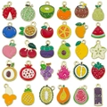 Assorted colorful enamel fruit pendants for DIY jewelry making on white background - Assorted 30 Fruit Series - 30 Styles Each 1