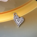 Ciondolo a cuore argento con strass bianchi per la creazione di gioielli fai da te - Cuore / 120 Argento