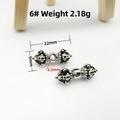 Vintage Tibetan silver Vajra charm for DIY jewelry, 22x9mm retro pestle bead pendant - Engraved Vajra Pestle (6#) / Antique Silver