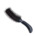 Pettine professionale nero a forma di S per capelli voluminosi e acconciature da salone - Nero