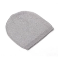 Classic grey knitted beanie hat with minimalist ribbed cuff for men and women - Gray
