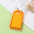 Porte-clés en plastique orange avec anneau métallique et étiquette inscriptible - Orange