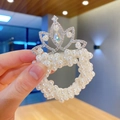 Fq1017c Cerchietto Per Capelli Con Corona Di Perle E Strass