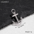 Polished stainless steel ship anchor pendant, 30x20mm silver DIY jewelry accessory - Style 10 (S-KLJ5838-Z) / Steel