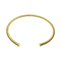 Minimalist gold-plated tubogas choker necklace with ribbed texture and polished ends - 6mm Open Choker / Gold