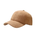Classic camel faux suede baseball cap for men and women with adjustable back strap - Camel