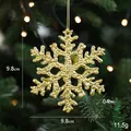 Golden Christmas snowflake ornament with textured finish and hanging string for holiday decor - Snowflake A