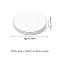White matte jewelry display riser with silver trim, 18cm diameter for ring showcase - Large Round Base (White & Silver)