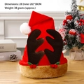 Plush Christmas hat with reindeer antlers and festive LED lights in red and brown - Coffee Reindeer Antlers Plush Hat Kids