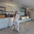 Dames loungewear set in abrikoos met hoodie en joggingbroek met hoge taille en recht - S / Beige