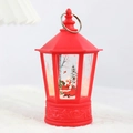 Red Christmas lantern night light with Santa Claus illustration for holiday decor - Hexagonal Red Santa Claus