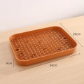 Vassoio drenante rettangolare arancione a doppio strato per tè, 34x26x4 cm - Cuoio