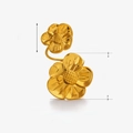 Auffälliger Blumenring aus Edelstahl mit 18K Gold-Finish und präzisen Maßangaben - Gold