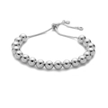 Details des verstellbaren Schiebeverschlusses und der Box-Kette am Perlenarmband - 8mm Perle / Weißgold