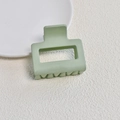 Close-up of light green matte square hair claw clip with hollow geometric design - Matte Light Green Small Square Claw Clip (7#)
