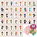 50 educational occupation flashcards for kids with cartoon illustrations and ring binder - Occupational Cognition Cartoon 50 Sheets