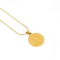Collana con ciondolo zodiaco Toro dorato in acciaio al titanio lucido da donna - Toro