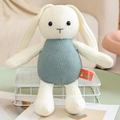Cute knitted rabbit plush toy with long ears and gray-green textured body for kids - Rabbit / 30cm