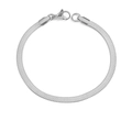 Minimalist silver flat herringbone snake chain bracelet with secure lobster clasp - 4mm-18cm (33317) / Steel