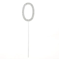 Number 0 cake topper with silver rhinestones for birthday or wedding party decoration - Number 0 / Silver