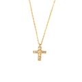 Zircon Inlaid Cross Pendant Necklace