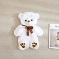White teddy bear plush skin with heart-shaped paw pads and a Just for You ribbon - 40cm (Unstuffed/With Zipper) / White Shell