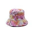 Tie-dye reversible bucket hat featuring artistic pink, yellow, and purple watercolor prints - M (56-58cm) / Pink Yellow Purple Watercolor Style (03)