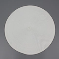 Minimalist white circular woven placemat with durable spiral fiber texture and finish - 18cm / White