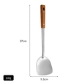 Espátula de acero inoxidable de 37cm con mango de madera y cabezal de 9,5cm - Espátula