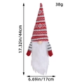 Housse de bouteille de gnome de Noël tricotée avec mesure de hauteur de 17,32 pouces. - Rayures Rouges et Blanches (O2-36)