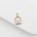 Golden bear pendant with mother of pearl inlay and small zircon stone detail - Zircon Bear Shape 10*16mm