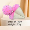 Plush ice cream dog toy in pink with squeaker and bite-resistant texture, 8x14cm - Ice Cream Cone