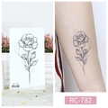 Waterproof butterfly floral tattoo sticker RC-782 shown on packaging and arm application - RC-782 Elegant Floral