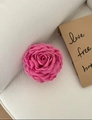 Pink handmade fabric rose hair claw clip with satin layered petals in French retro style - Rose Red