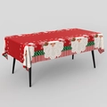 Christmas tablecloth with red Santa Claus and white snowflake patterns for festive party decor - Christmas Tablecloth - Santa Beard (137x183cm)