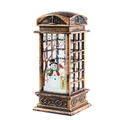 Vintage bronze Christmas lantern decoration with snowman illustration and festive LED lights - Bronze Snowman with Copper Wire LED