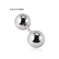 Barbell stud earring in silver stainless steel with 0.8x6x5x5mm sizing details - 0.8*6*5*5mm / Steel