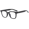 Klassische schwarze quadratische Polarisierte Sonnenbrille mit silbernen Reisnägeln - C03 Schwarz Klare Anti-Blaulicht-Brille