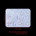 Star and moon silicone earring mold with dimensions 11.9x8.8cm for resin jewelry making - Star Moon Sun Earring Mold-ED#191