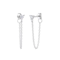 Orecchini pendenti con nappine in argento sterling S925 e zirconi cubici luccicanti - Argento 925 Placcato Argento - Zirconia Bianca