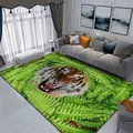 Tiger-Druck Badematte aus Flanell mit 3D-Wald-Farn-Design und rutschfester Unterseite - 40x60cm / Tier 1-Tiger