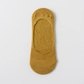 Mustard yellow low cut invisible cotton sock with non-slip silicone heel grip for women - One Size / Ginger Yellow