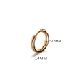 Créole en acier titane doré de 14mm poli avec une épaisseur de 2,5mm - 2.5*14mm Or Rose (Seul)
