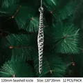 Set of 12 transparent acrylic spiral icicle ornaments for Christmas tree decoration - 120mm Conch Shell Icicle