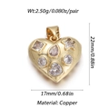 Detail view of heart pendant in 18K gold plated copper with cubic zirconia stones - Dbn148-08 / 18K Gold