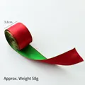 Ruban de soie rouge et vert 3,8cm double face pour décoration de Noël et DIY - 3,8 cm Rouge Vert Double Face / 6 Yards
