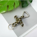 Paracord braided keychain with triangle carabiner in army green and sand color mix - Camo Green