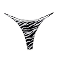 Sexy zebra pattern bikini thong with double straps made of soft cotton fabric - Zebra